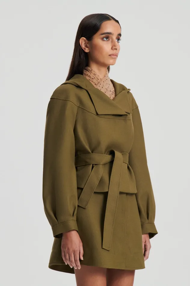 Women Jackets Scanlan Theodore CROPPED DUFFLE OLIVE Women Jackets Scanlan Theodore CROPPED DUFFLE OLIVE