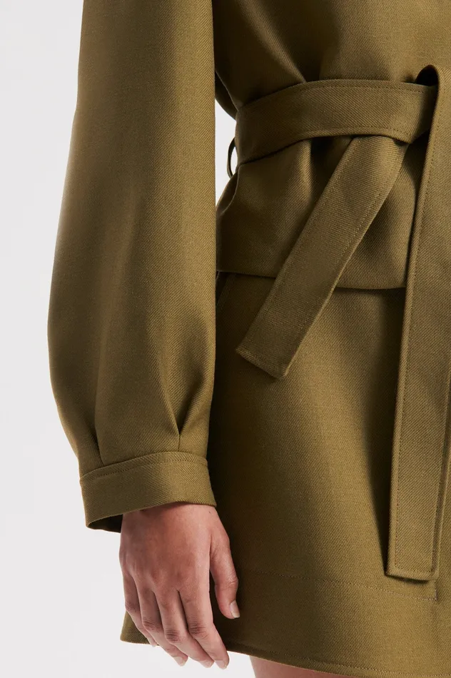 Women Jackets Scanlan Theodore CROPPED DUFFLE OLIVE Women Jackets Scanlan Theodore CROPPED DUFFLE OLIVE