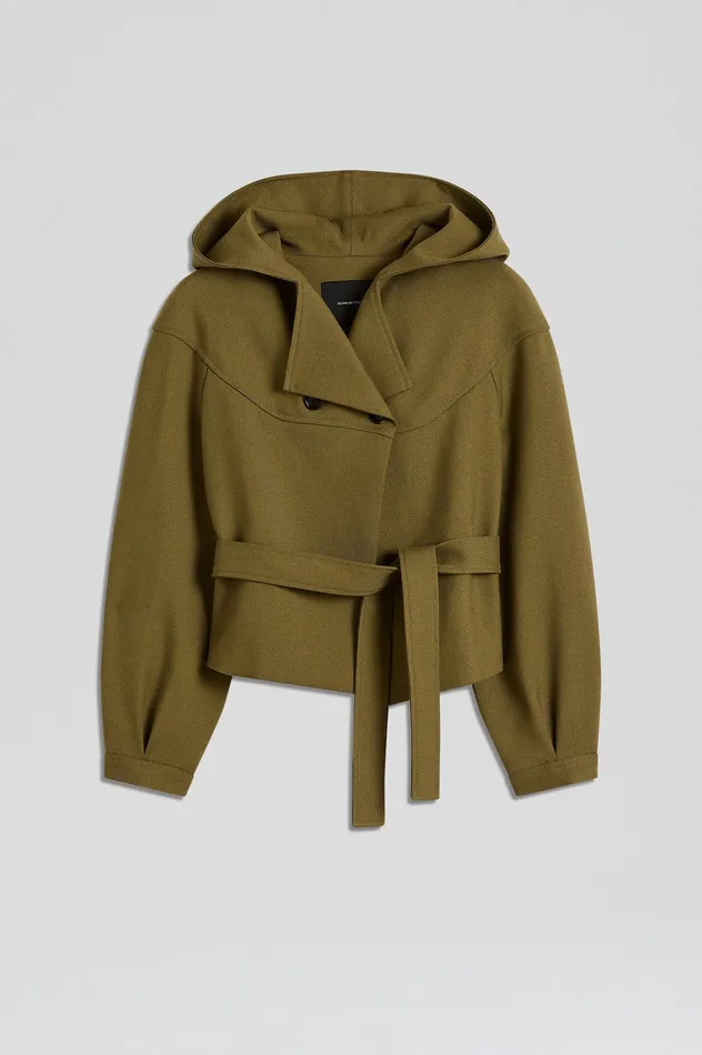Women Jackets Scanlan Theodore CROPPED DUFFLE OLIVE Women Jackets Scanlan Theodore CROPPED DUFFLE OLIVE
