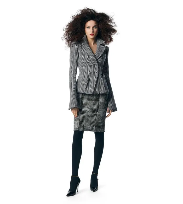 Women Jackets Tom Ford Wool Double Breasted Fitted Jacket Blackwhite Women Jackets Tom Ford Wool Double Breasted Fitted Jacket Blackwhite