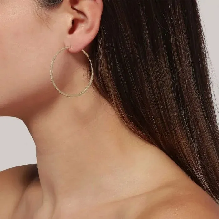 Women Jane Knig 14 Karat Diamond Hoops LARGE 445 Mm