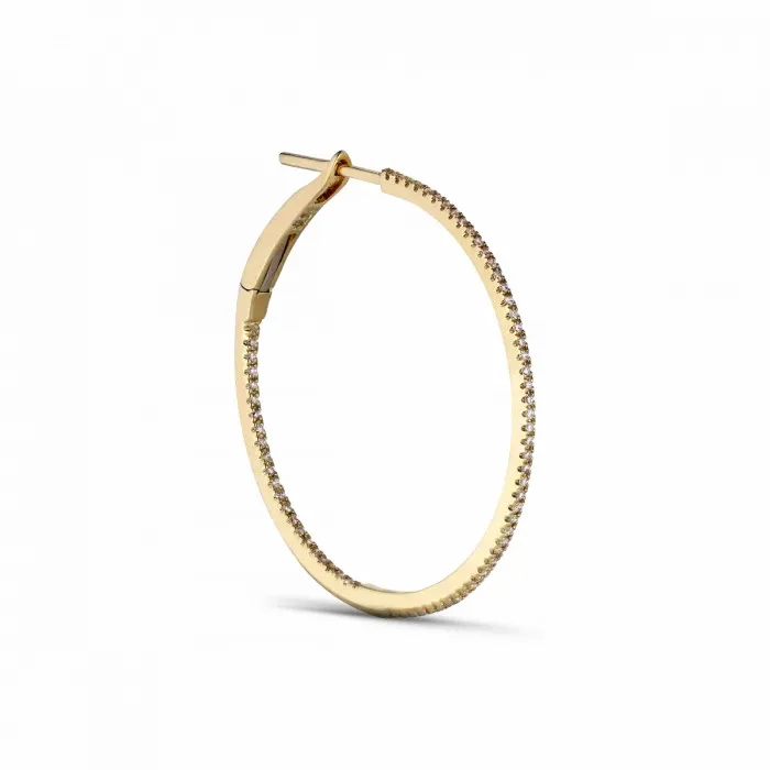 Women Jane Knig 14 Karat Diamond Hoops MEDIUM 317 Mm