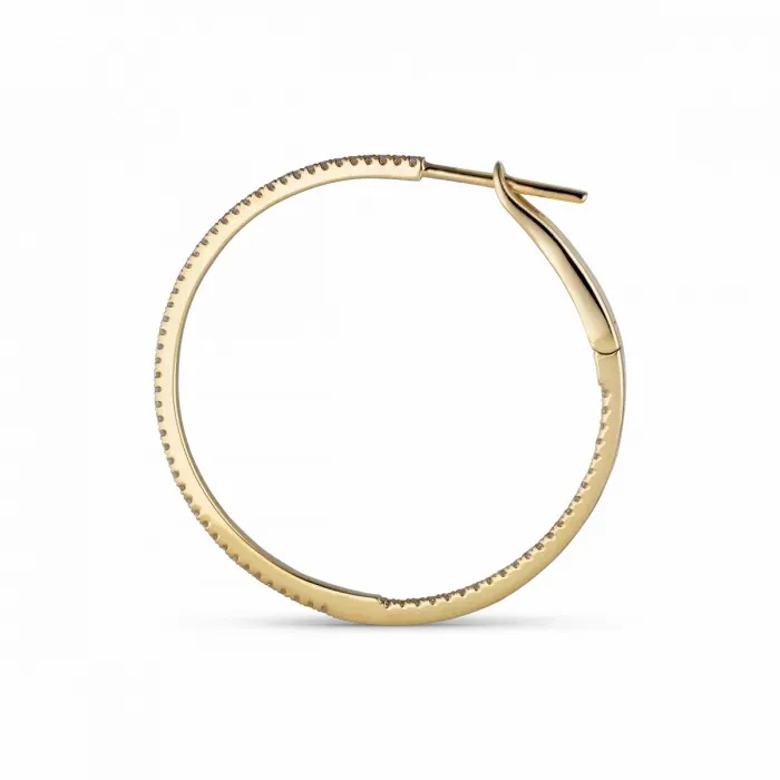 Women Jane Knig 14 Karat Diamond Hoops MEDIUM 317 Mm