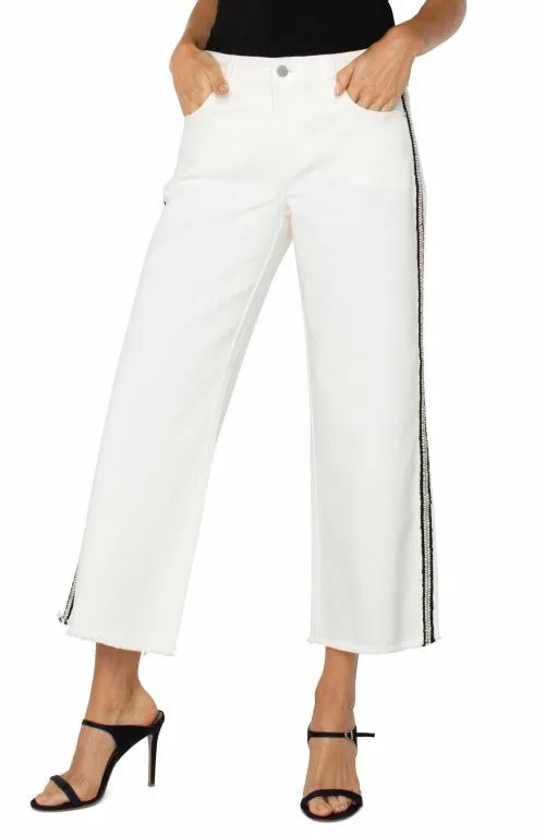 Women Jeans Liverpool Los Angeles Stride Hirise Crop Bright White