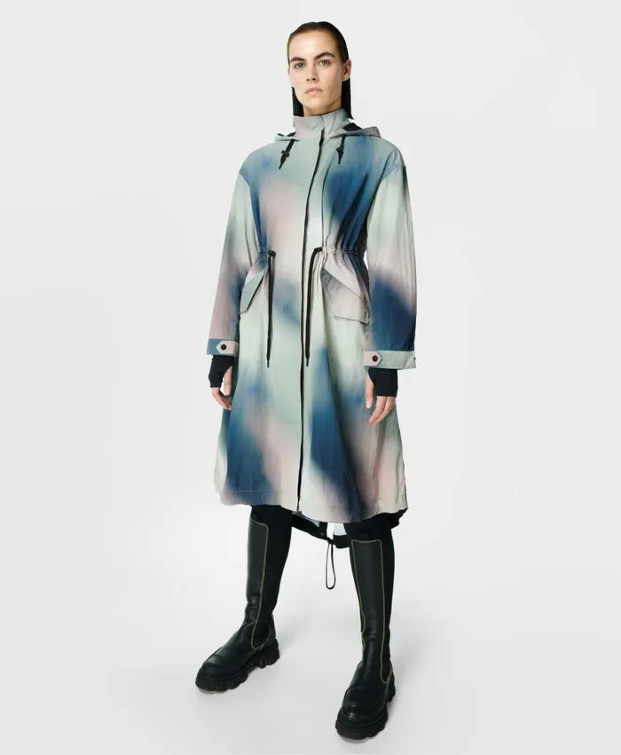 Women Jet Lightweight Coat Green Gradient Haze Print Sweaty Betty Coats and Jackets