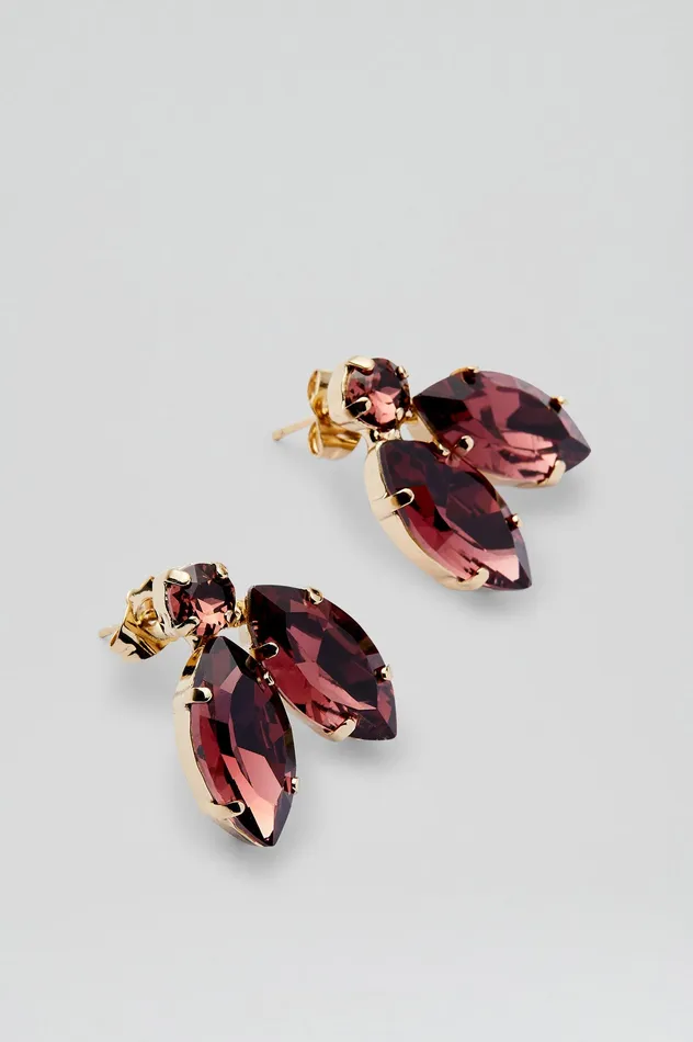 Women Jewelry Scanlan Theodore CRYSTAL LEAF EARRINGS MULBERRY Women Jewelry Scanlan Theodore CRYSTAL LEAF EARRINGS MULBERRY