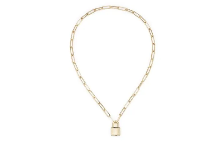 Women Jewelry Tom Ford Chain Padlock Pendant Gold