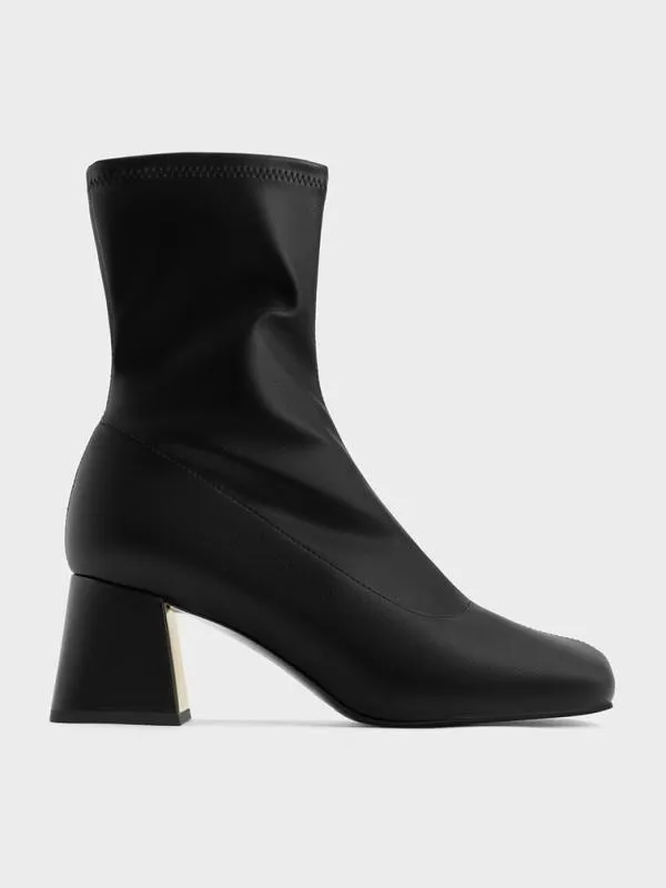 Women Jully Metallic Trapeze Heel Ankle Boots 8211 Black CHARLES and KEITH Boots Women Jully Metallic Trapeze Heel Ankle Boots 8211 Black CHARLES and KEITH Boots
