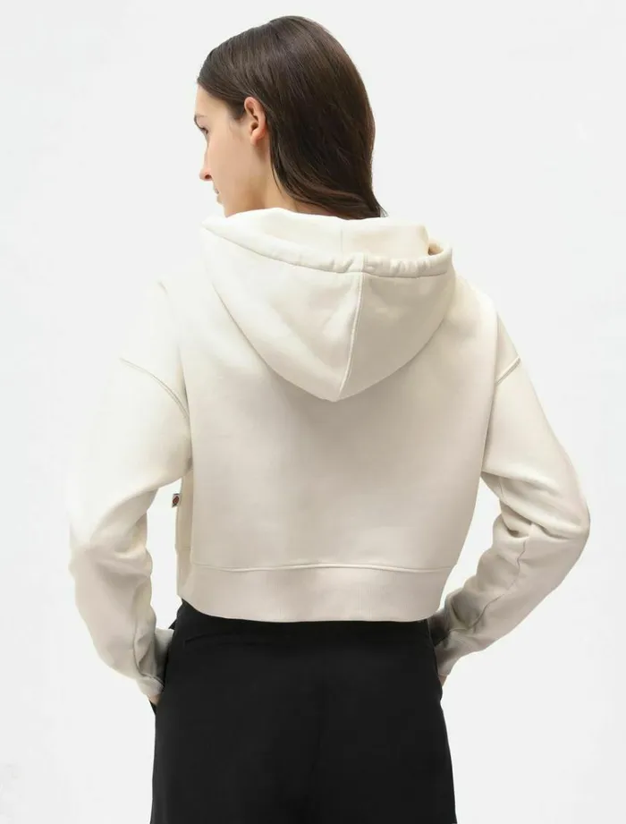 Women Jumpers and Sweatshirts Dickies Oakport Cropped Hoodie Ecru