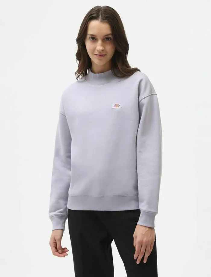 Women Jumpers and Sweatshirts Dickies Oakport High Neck Sweatshirt Lilac Gray Women Jumpers and Sweatshirts Dickies Oakport High Neck Sweatshirt Lilac Gray
