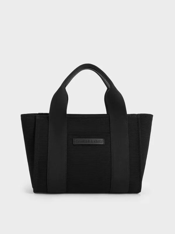 Women Kay Canvas Tote Bag 8211 Noir CHARLES and KEITH Tote Bags