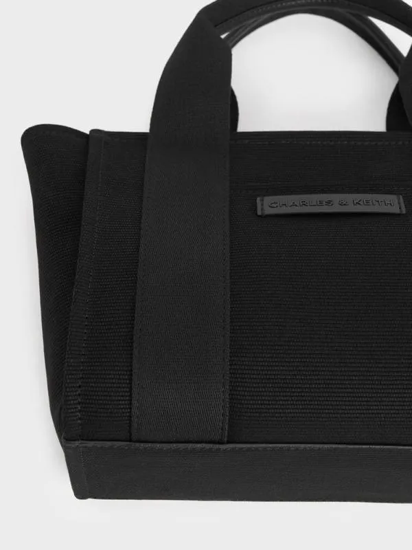 Women Kay Canvas Tote Bag 8211 Noir CHARLES and KEITH Tote Bags