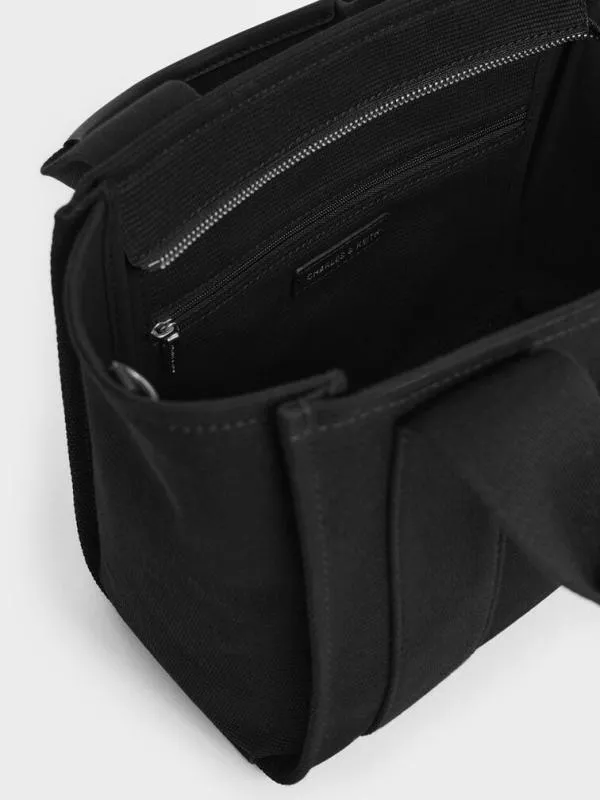 Women Kay Canvas Tote Bag 8211 Noir CHARLES and KEITH Tote Bags