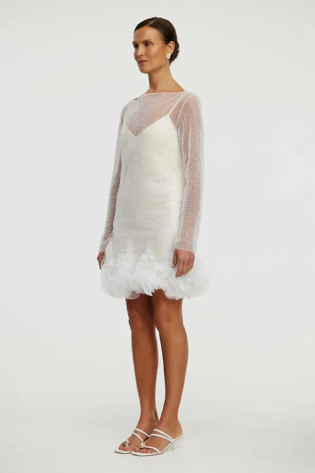 Women KENT MINI DRESS Ivory Acler White Dresses