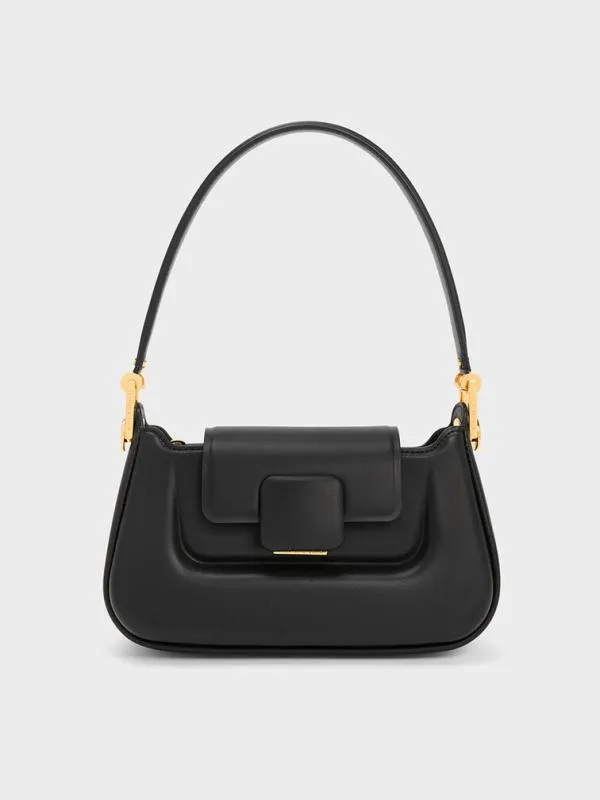 Women Koa PushLock Top Handle Bag 8211 Black CHARLES and KEITH Top Handle Bags Women Koa PushLock Top Handle Bag 8211 Black CHARLES and KEITH Top Handle Bags