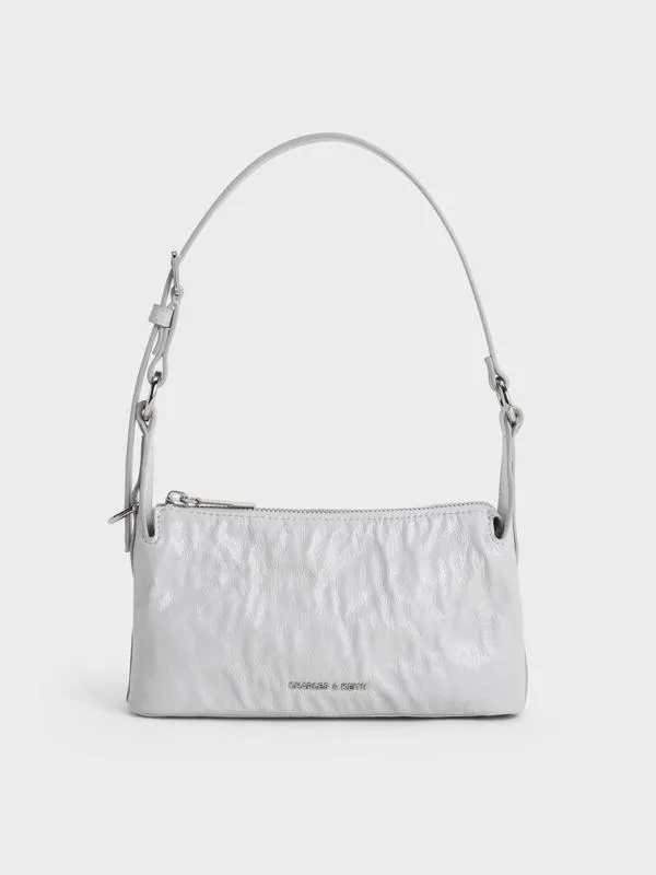 Women Lark CrinkleEffect Shoulder Bag 8211 Grey CHARLES and KEITH Crossbody Bags Women Lark CrinkleEffect Shoulder Bag 8211 Grey CHARLES and KEITH Crossbody Bags