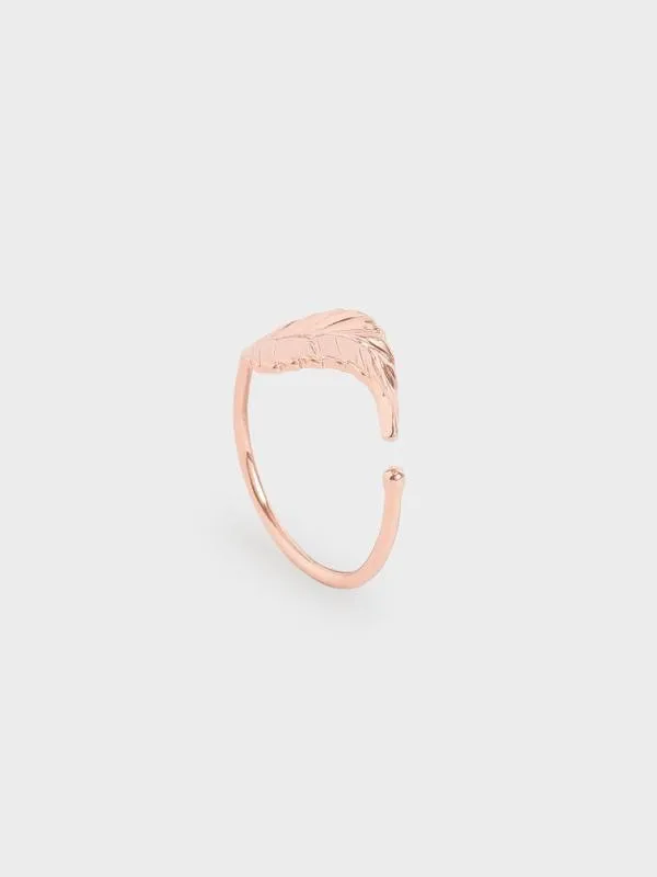 Women Leaf Band Ring 8211 Rose Gold CHARLES and KEITH Rings