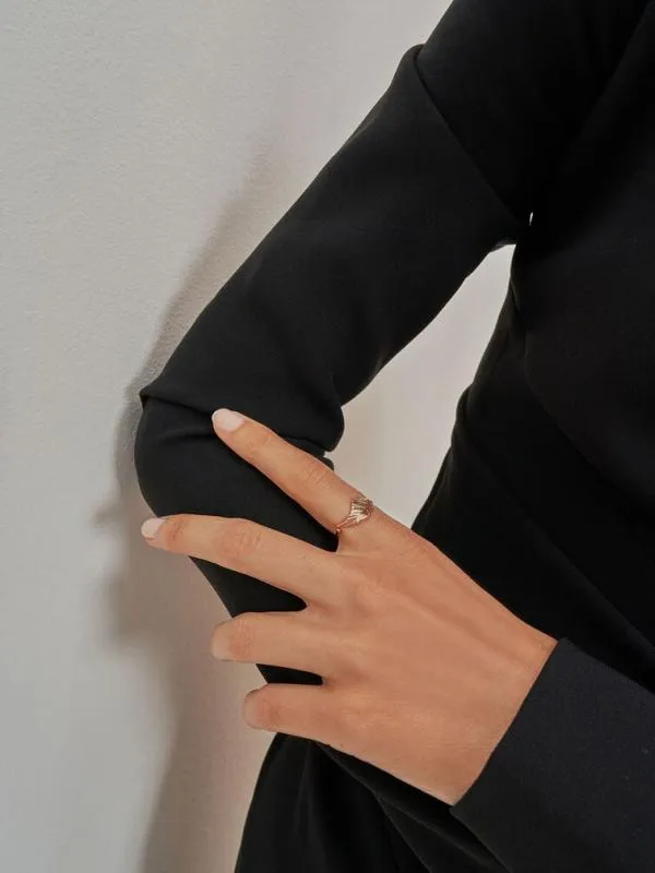 Women Leaf Band Ring 8211 Rose Gold CHARLES and KEITH Rings Women Leaf Band Ring 8211 Rose Gold CHARLES and KEITH Rings