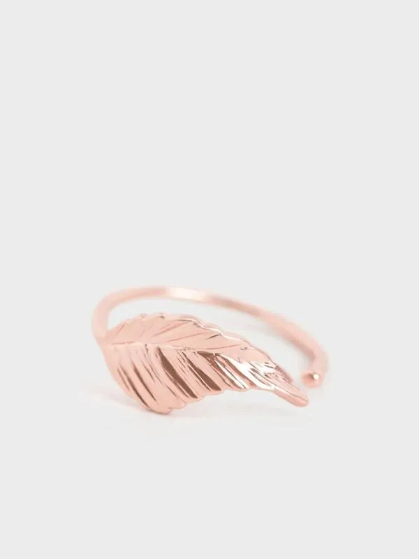 Women Leaf Band Ring 8211 Rose Gold CHARLES and KEITH Rings Women Leaf Band Ring 8211 Rose Gold CHARLES and KEITH Rings