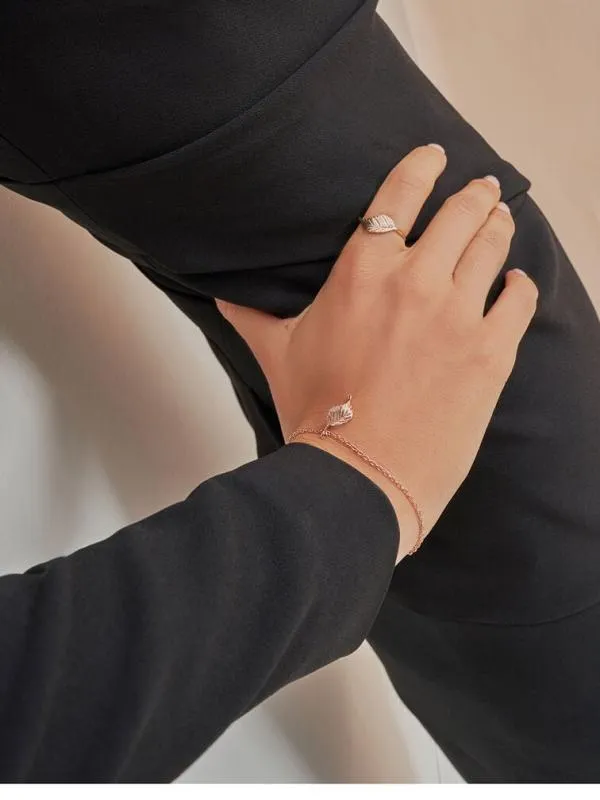 Women Leaf Band Ring 8211 Rose Gold CHARLES and KEITH Rings Women Leaf Band Ring 8211 Rose Gold CHARLES and KEITH Rings