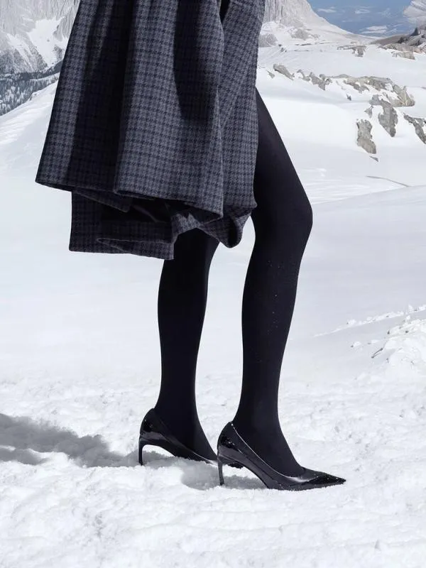 Women Leather and Patent PointedToe Pumps 8211 Black CHARLES and KEITH Heels