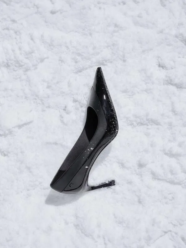 Women Leather and Patent PointedToe Pumps 8211 Black CHARLES and KEITH Heels