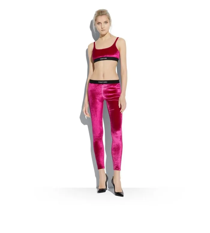 Women Leggings Tom Ford Stretch Velvet Signature Leggings Raspberry Women Leggings Tom Ford Stretch Velvet Signature Leggings Raspberry