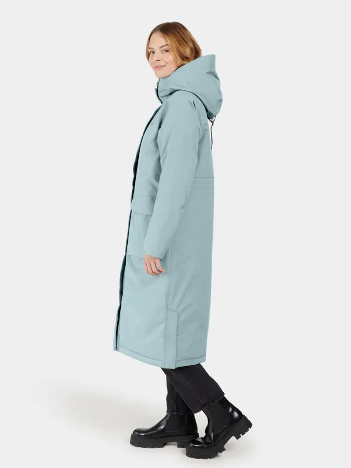 Women Leya Parka Long Factory Blue Didriksons Autumn Jackets