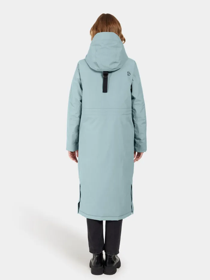 Women Leya Parka Long Factory Blue Didriksons Autumn Jackets