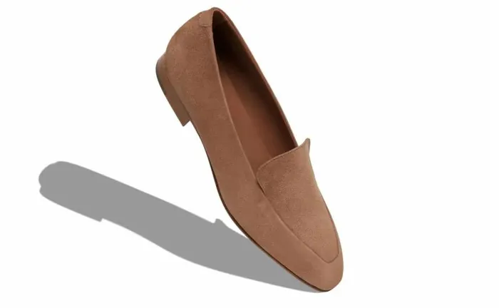 Women Light Brown Suede Loafers Manolo Blahnik Flats