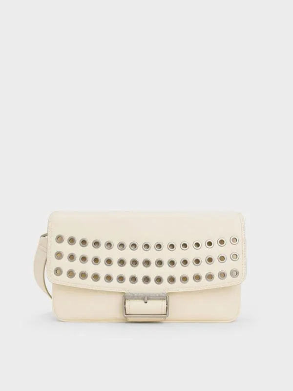Women Liv Grommet ChainHandle Shoulder Bag 8211 Cream CHARLES and KEITH Shoulder Bags Women Liv Grommet ChainHandle Shoulder Bag 8211 Cream CHARLES and KEITH Shoulder Bags