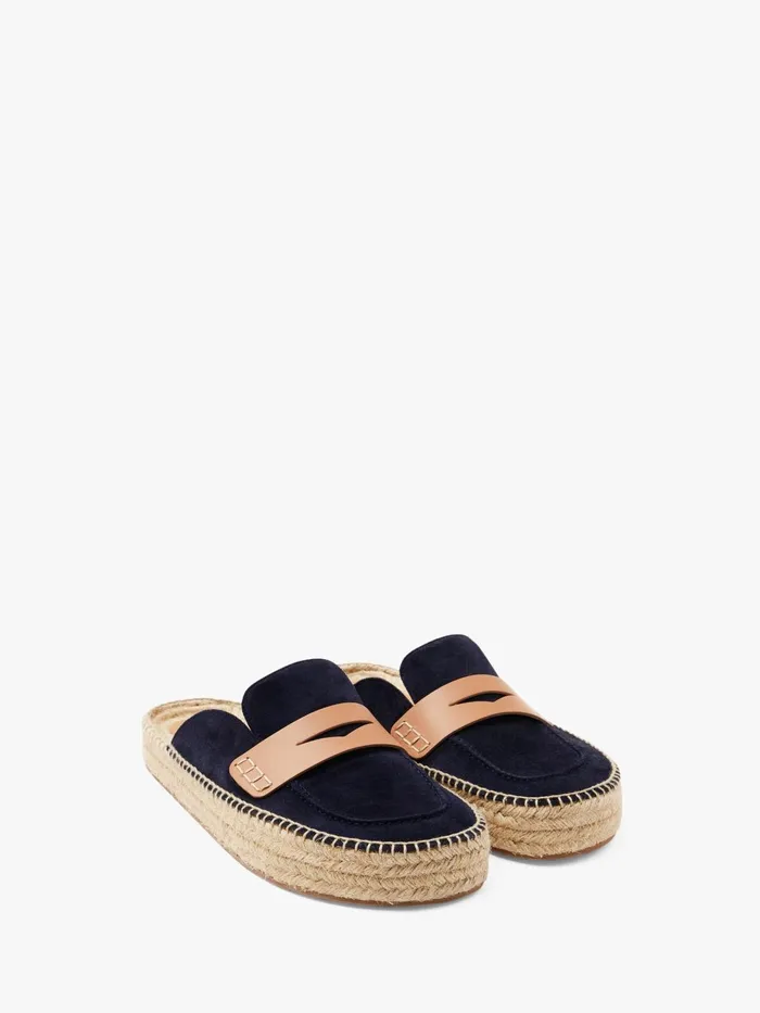 Women Loafers JW Anderson SUEDE ESPADRILLE LOAFER MULES Navy Women Loafers JW Anderson SUEDE ESPADRILLE LOAFER MULES Navy