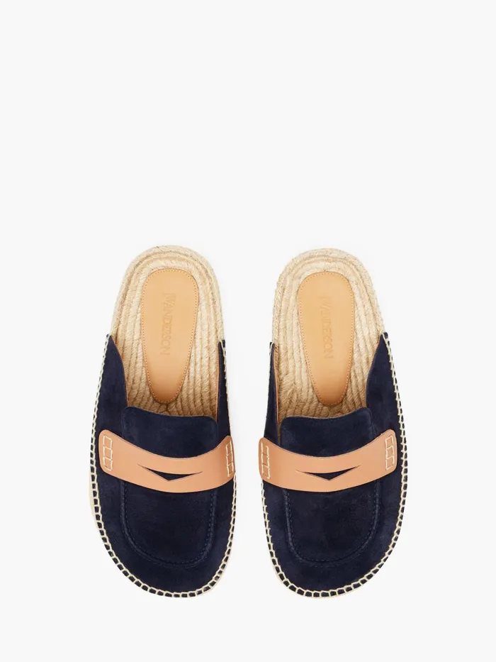 Women Loafers JW Anderson SUEDE ESPADRILLE LOAFER MULES Navy Women Loafers JW Anderson SUEDE ESPADRILLE LOAFER MULES Navy