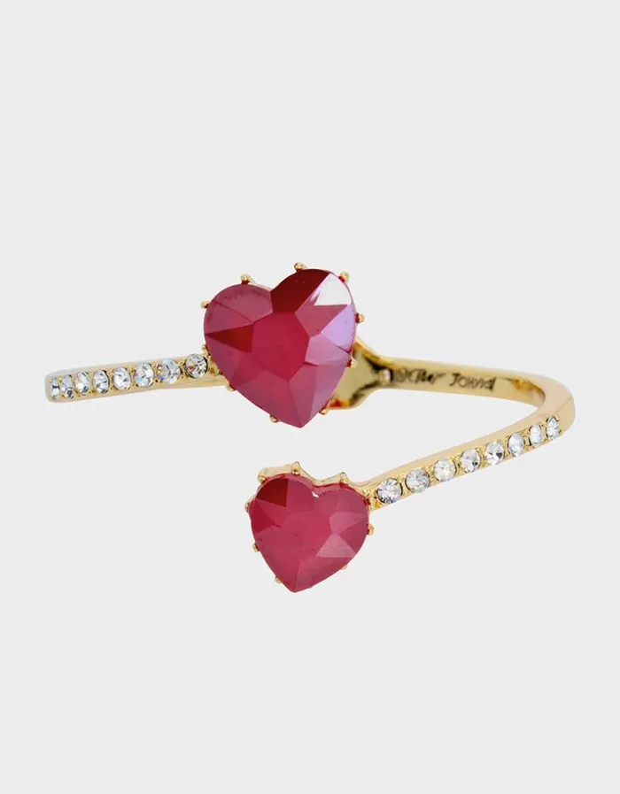 Women LOOK INTO YOUR HEART BANGLE RED Betsey Johnson