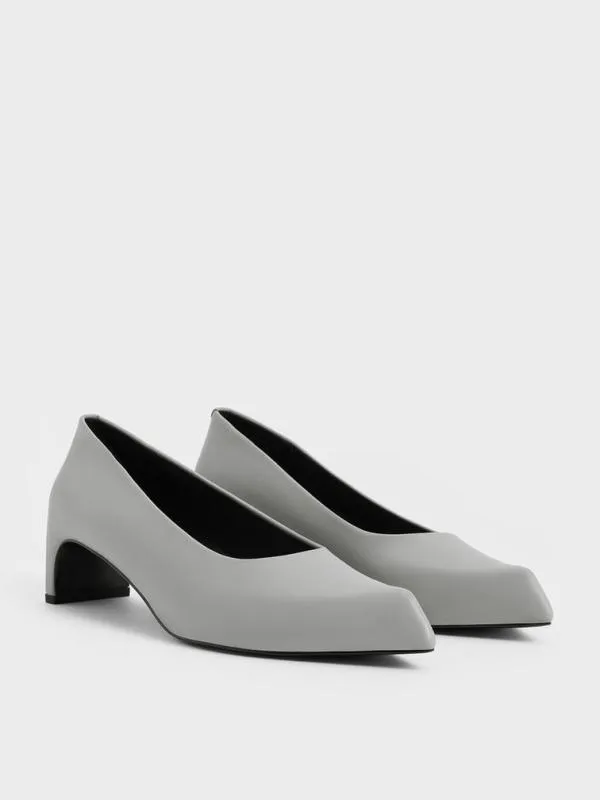 Women Lorde BladeHeel PointedToe Pumps 8211 Grey CHARLES and KEITH Heels