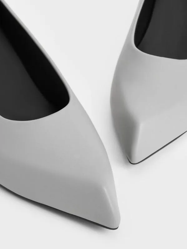 Women Lorde BladeHeel PointedToe Pumps 8211 Grey CHARLES and KEITH Heels