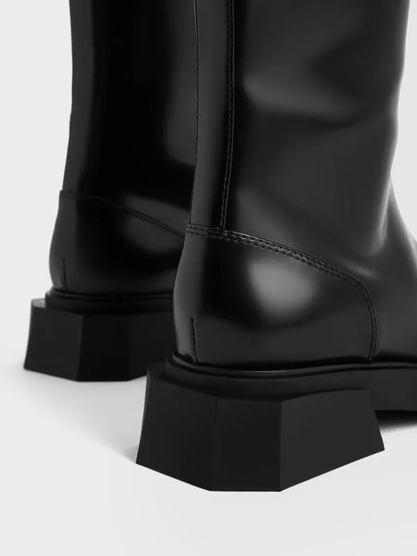 Women Lorde SquareToe KneeHigh Boots 8211 Black Box CHARLES and KEITH Boots