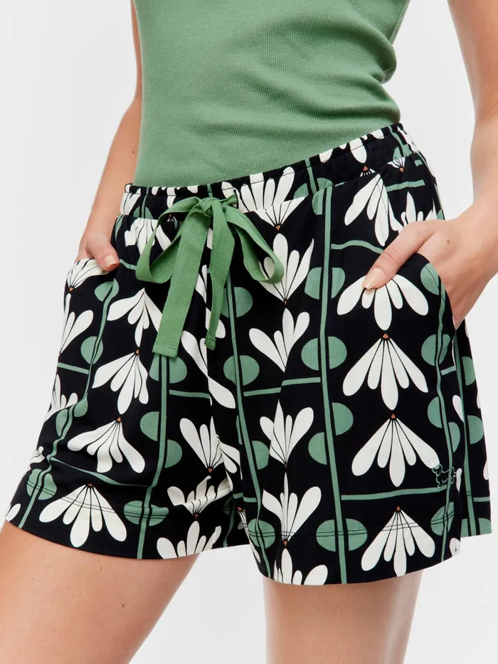 Women Lotus Bamboo Blend Mid Short Multi Peter Alexander Shorts