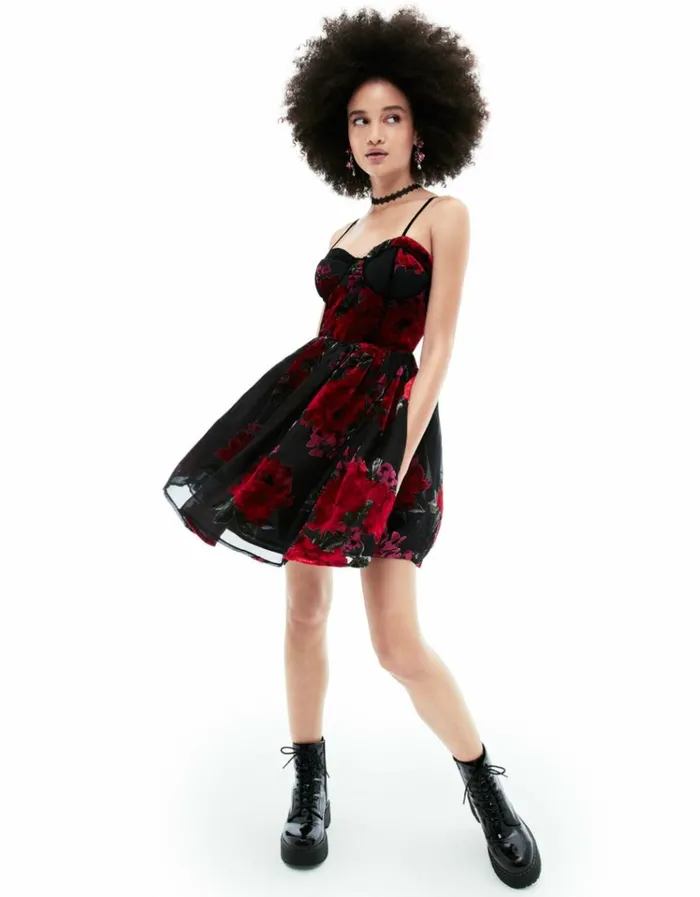 Women LUCIA MINI DRESS RED MULTI Red Multi Betsey Johnson