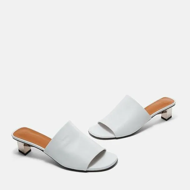 Women LYNA White Clergerie Mules