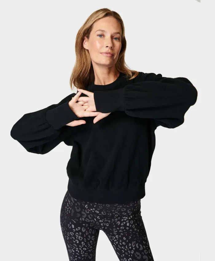 Women Mallow Sweatshirt Black Sweaty Betty Jumpers Hoodies