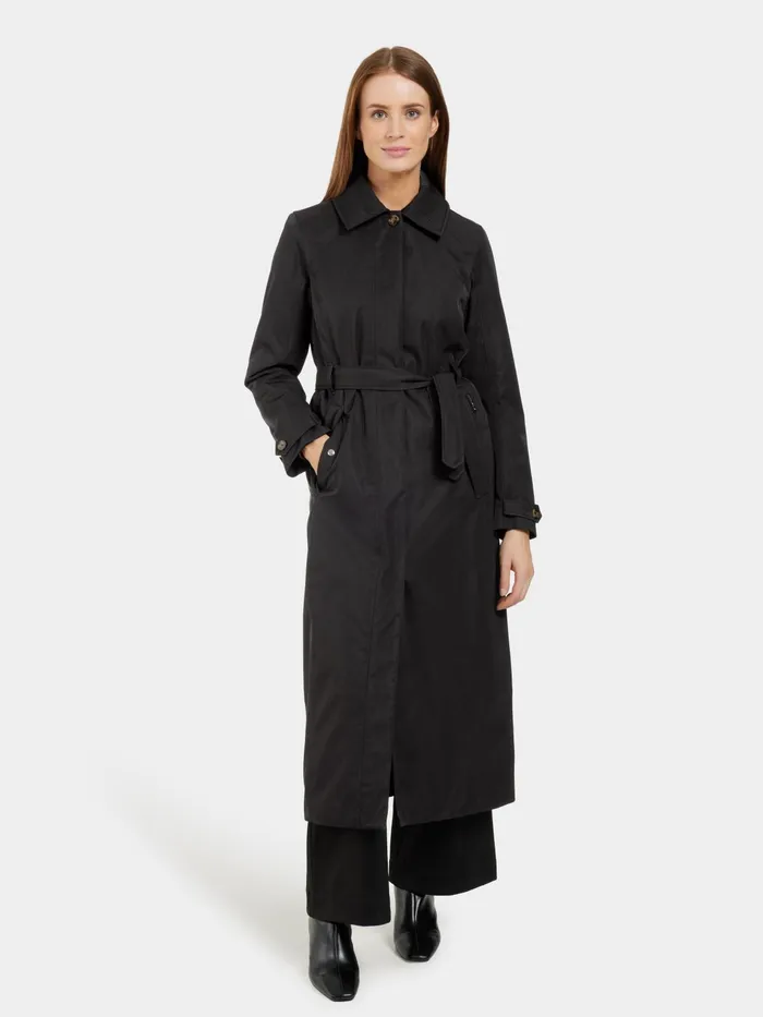 Women Matilde Coat Long Black Didriksons Waterproof Jackets