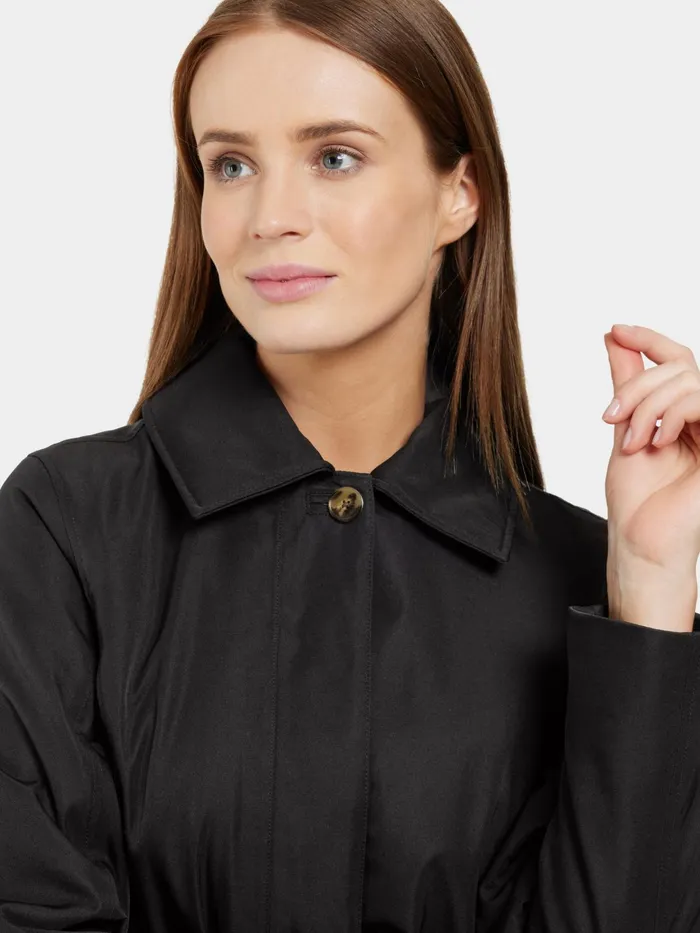 Women Matilde Coat Long Black Didriksons Waterproof Jackets