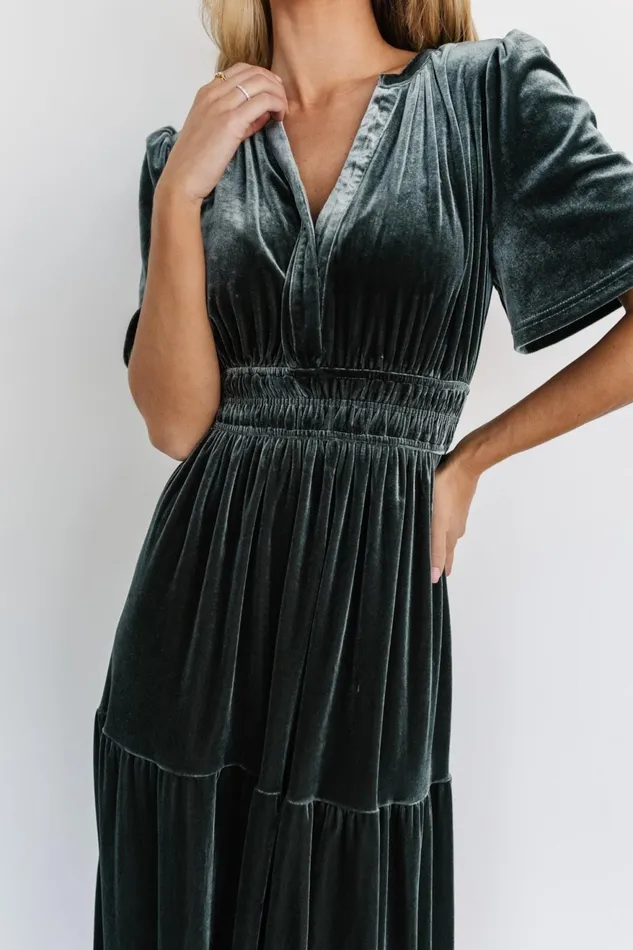 Women Maxi Dresses Baltic Born Artemis Velvet Maxi Dress Eucalyptus Women Maxi Dresses Baltic Born Artemis Velvet Maxi Dress Eucalyptus