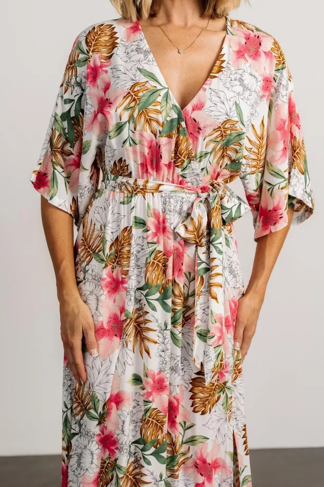 Women Maxi Dresses Baltic Born Harmonia Kimono Maxi Dress White Multi Print Women Maxi Dresses Baltic Born Harmonia Kimono Maxi Dress White Multi Print