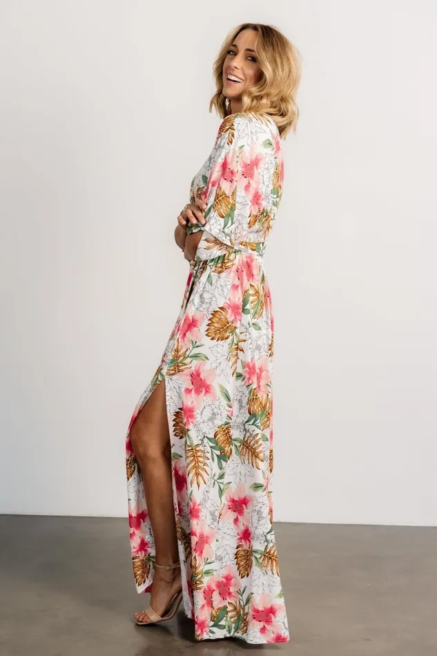 Women Maxi Dresses Baltic Born Harmonia Kimono Maxi Dress White Multi Print Women Maxi Dresses Baltic Born Harmonia Kimono Maxi Dress White Multi Print