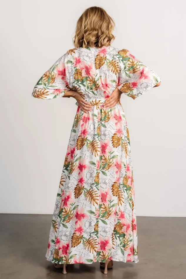 Women Maxi Dresses Baltic Born Harmonia Kimono Maxi Dress White Multi Print Women Maxi Dresses Baltic Born Harmonia Kimono Maxi Dress White Multi Print