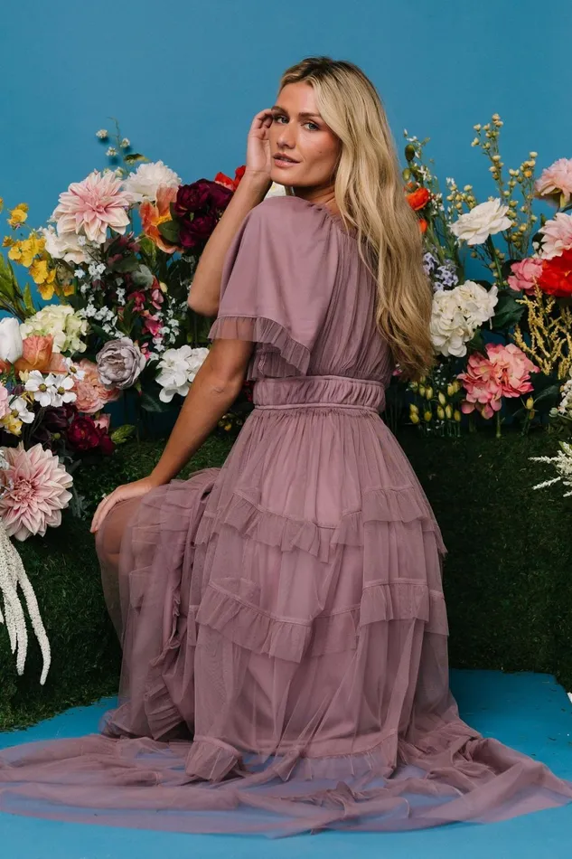 Women Maxi Dresses Baltic Born Magdalena Tulle Maxi Dress Dusty Orchid
