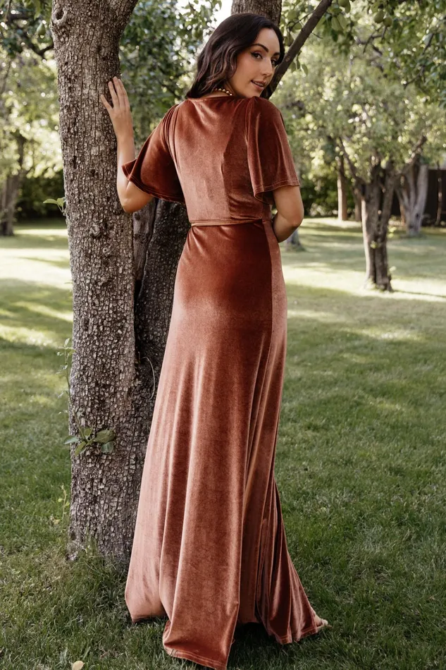 Women Maxi Dresses Baltic Born Meghan Velvet Wrap Maxi Dress Spice Women Maxi Dresses Baltic Born Meghan Velvet Wrap Maxi Dress Spice