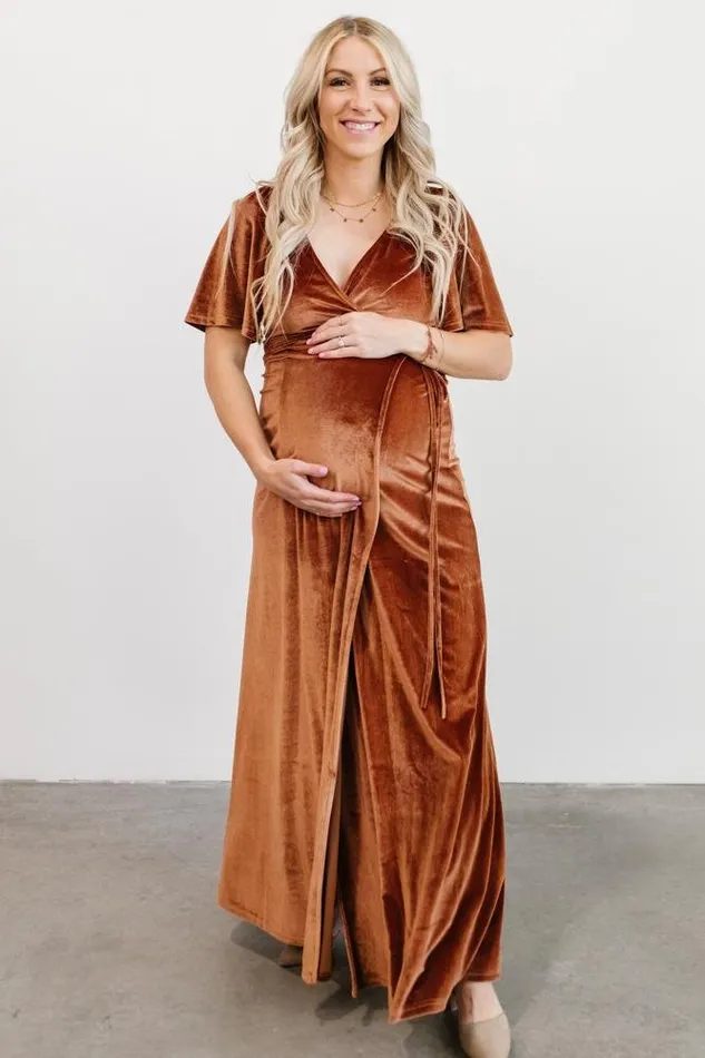 Women Maxi Dresses Baltic Born Meghan Velvet Wrap Maxi Dress Spice Women Maxi Dresses Baltic Born Meghan Velvet Wrap Maxi Dress Spice